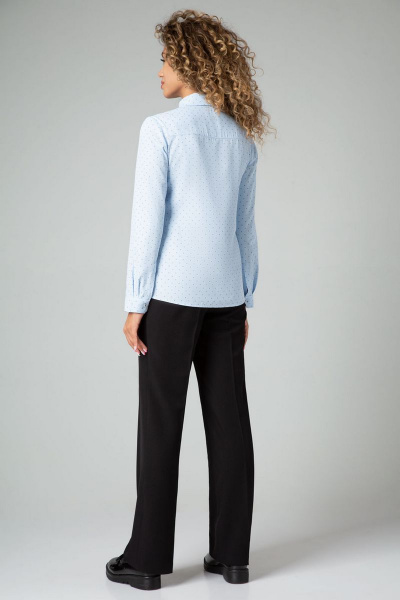 Рубашка прямого силуэта из хлопка с кокеткой IVARI 421 голубой_в_точку - фото 7