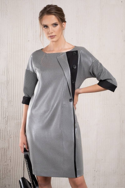 Элегантное платье из трикотажа и вискозы с поясом Avanti С-123-3 - фото 3