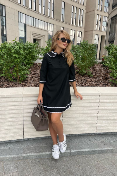 Платье кокетливое из трикотажа с кружевом Pavlova 129 - фото 1