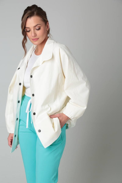 Жакет свободного кроя из плащёвой ткани в стиле На каждый день TVIN 8190 /1 - фото 6