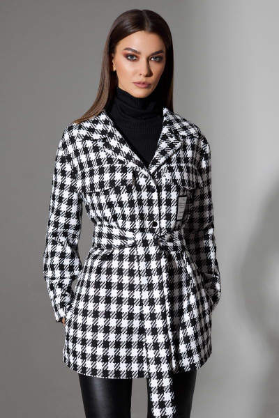 Жакет свободного кроя из костюмной ткани с накладными карманами DILIA 0661 мультидизайн - фото 2