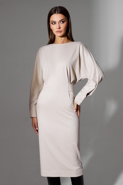 Платье DILIA 0665 бежевый - фото 2