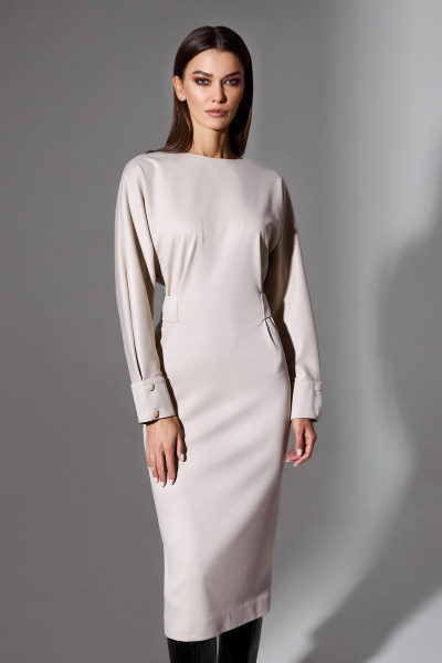 Платье DILIA 0665 бежевый - фото 1