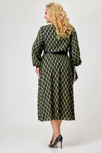 Платье Swallow 605 принт_черно-зеленый - фото 6