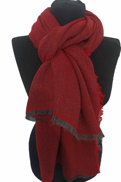 Шарф красный букле зимний из текстиля 75х180 см для повседневных образов TrendCorner 9-16-28-239 1473 - фото 1