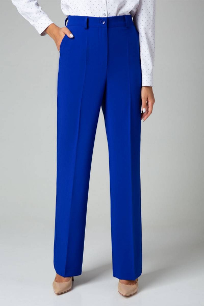 Брюки-палаццо на высокой посадке со стрелками IVARI 309 василек - фото 4