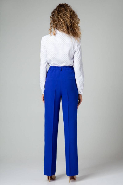 Брюки-палаццо на высокой посадке со стрелками IVARI 309 василек - фото 3