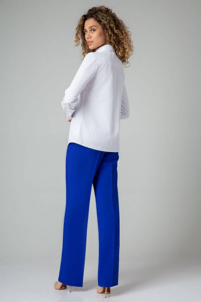 Рубашка прямая из хлопка с мелким рисунком IVARI 421 белый_в_точку - фото 6