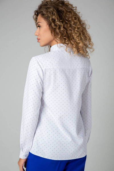 Рубашка прямая из хлопка с мелким рисунком IVARI 421 белый_в_точку - фото 5