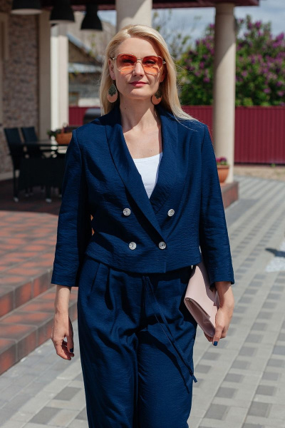 Классический костюм 2-ка с блейзером и брюками в стиле делового лука MadameRita 5169 - фото 8