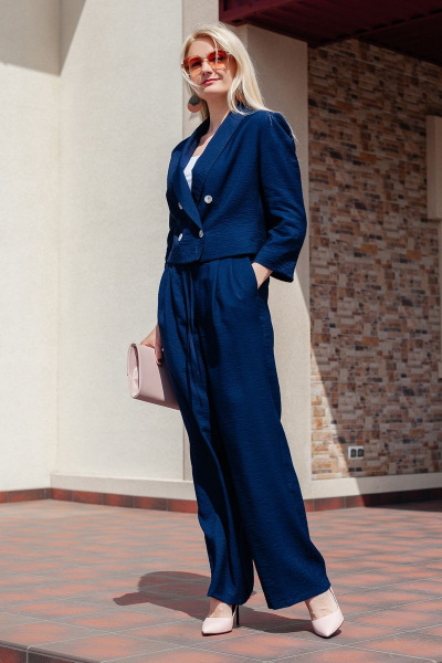 Классический костюм 2-ка с блейзером и брюками в стиле делового лука MadameRita 5169 - фото 7
