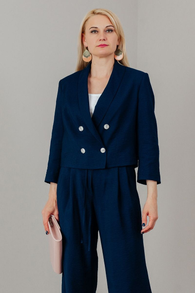 Классический костюм 2-ка с блейзером и брюками в стиле делового лука MadameRita 5169 - фото 5