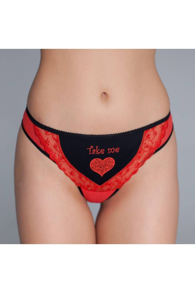 Трусы-брифы из эластичного полотна с принтом Verally S008-1 помада - фото 1