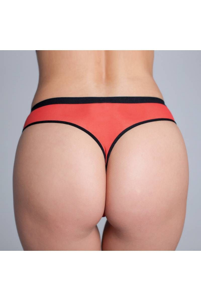 Трусы-стринг из эластичного кружева и сетки Verally S007-1 помада - фото 2