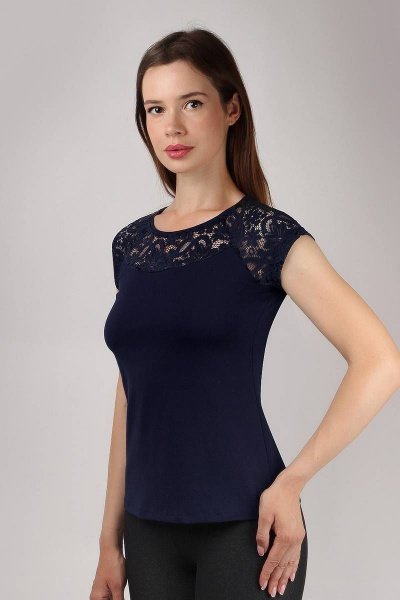 Майка из трикотажа и хлопка в стильном дизайне Verally 335-1 кварц - фото 3