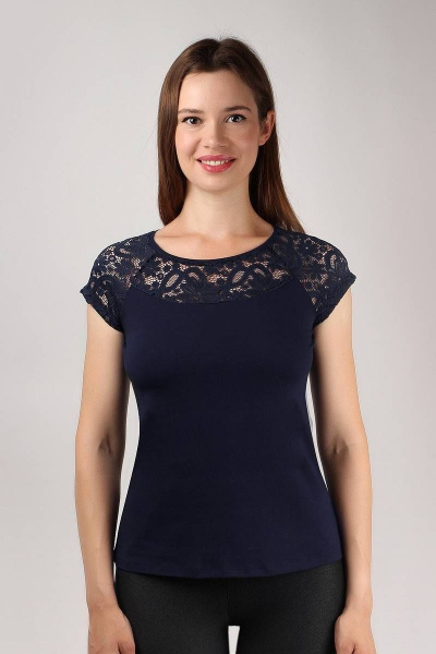 Майка из трикотажа и хлопка в стильном дизайне Verally 335-1 кварц - фото 1