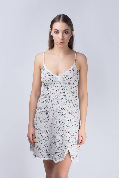 синяя домашняя трикотажная сорочка мультиколор Verally 325-4 весна - фото 1