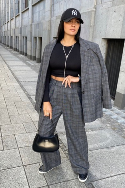 Брюки, жакет ENZA 920 серый_клетка - фото 5