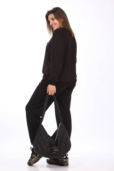 Спортивный тройка: жилет, джемпер и брюки с утеплителем Lady Secret 2858 пудра+черный - фото 6