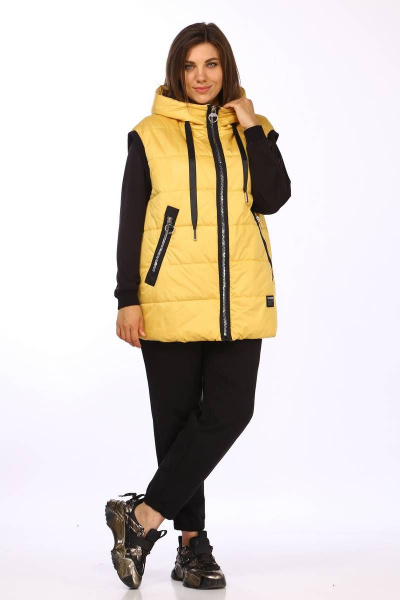 Брюки, джемпер, жилет Lady Secret 2858 янтарный+черный - фото 9