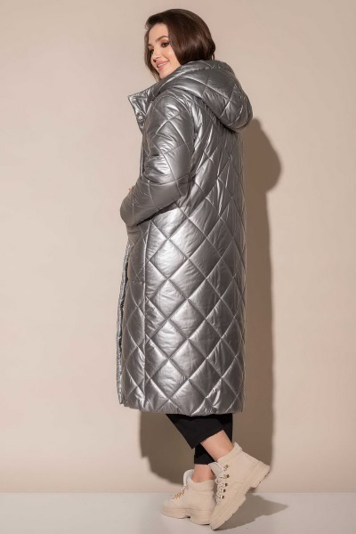 Пальто Mislana 726 серебро - фото 5