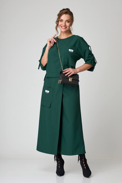 Блуза, кюлоты Taita plus 2131/22 темная_зелень - фото 7