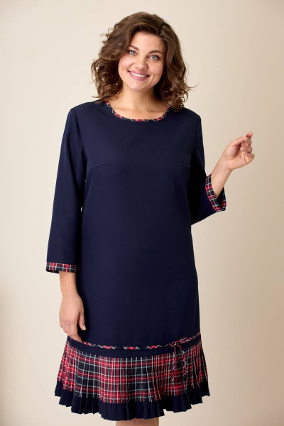 Платье Moda Versal П2233 т.синий+бордо - фото 5