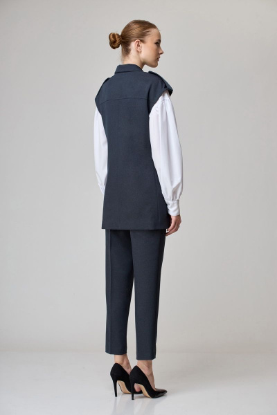 Деловой комплект: жилет, брюки и блуза из текстиля Орхидея 1196 - фото 5