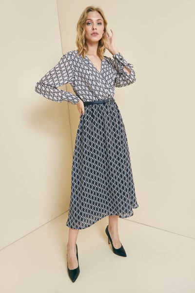 Шифоновое летящее платье на запах с воздушными складками Art Ribbon M3788P - фото 1