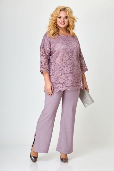 Блуза, брюки Michel chic 1318 сирень - фото 4
