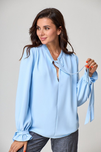 Блуза Anelli 828 голубой - фото 5