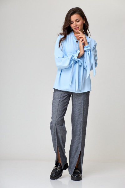 Блуза Anelli 828 голубой - фото 3
