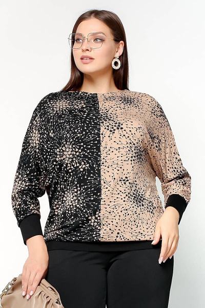 Джемпер La rouge 3249 черный-бежевый-набивной - фото 1