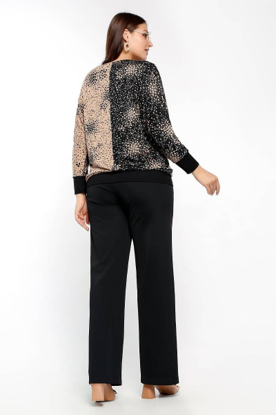 Джемпер La rouge 3249 черный-бежевый-набивной - фото 2