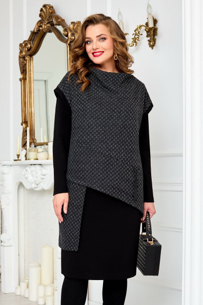 Кардиган, платье AGATTI 5012 серый+черный - фото 2