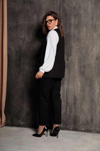 Комплект из джинсовых брюк и жилета для делового стиля BegiModa 3030 черный - фото 5