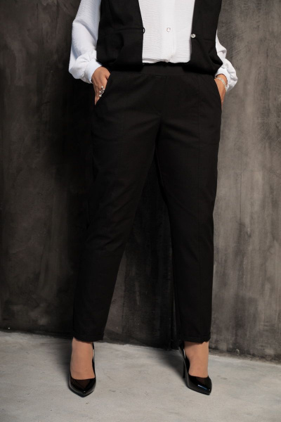 Комплект из джинсовых брюк и жилета для делового стиля BegiModa 3030 черный - фото 3