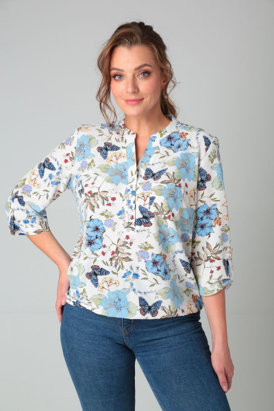 Блуза Modema м.214/10 голубые_бабочки - фото 3