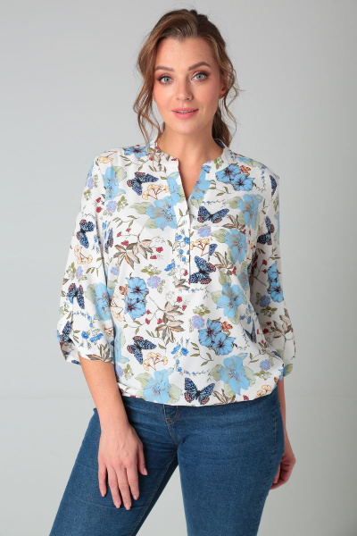 Блуза Modema м.214/10 голубые_бабочки - фото 2