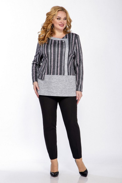 Джемпер Lanetta 383 серо-розовый - фото 5