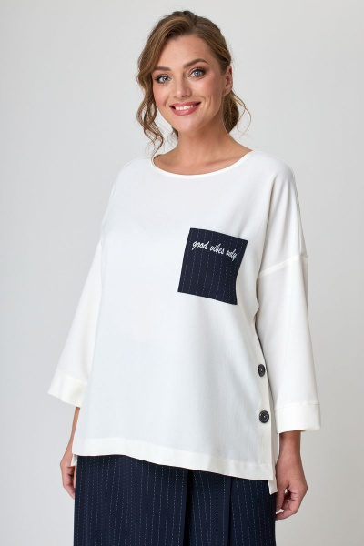 Блуза, кюлоты Michel chic 1317 синий_белый - фото 9