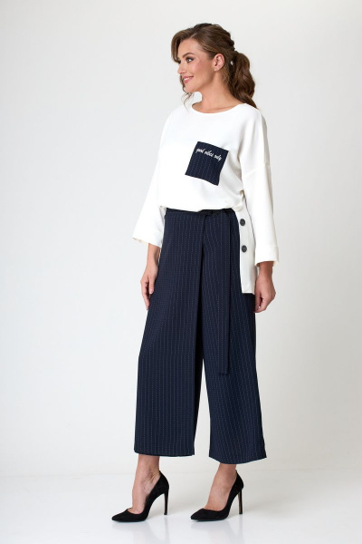Блуза, кюлоты Michel chic 1317 синий_белый - фото 7