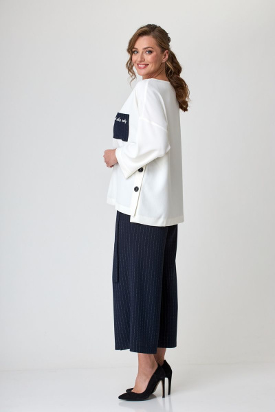 Блуза, кюлоты Michel chic 1317 синий_белый - фото 2