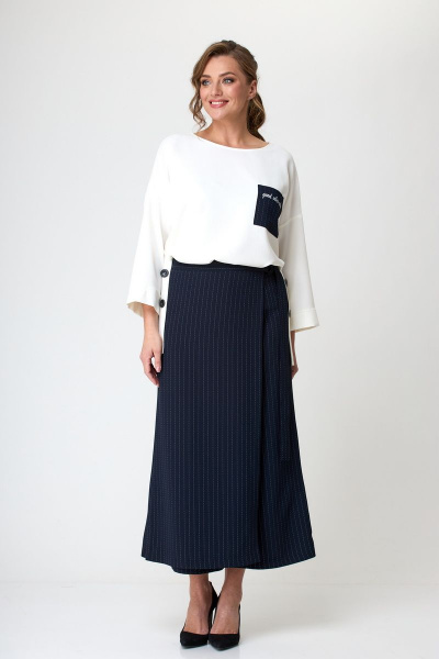 Блуза, кюлоты Michel chic 1317 синий_белый - фото 6