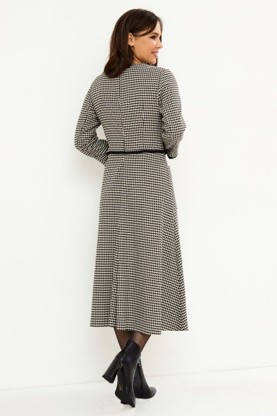 Платье с расширенной юбкой и застежкой на потайную молнию Магия моды 2169 черно-белый - фото 3