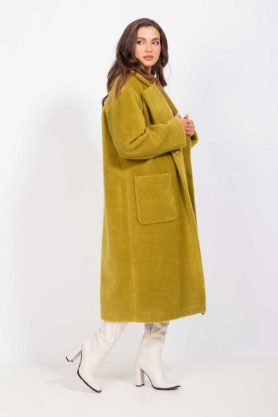 Пальто Mislana С854 олива - фото 6