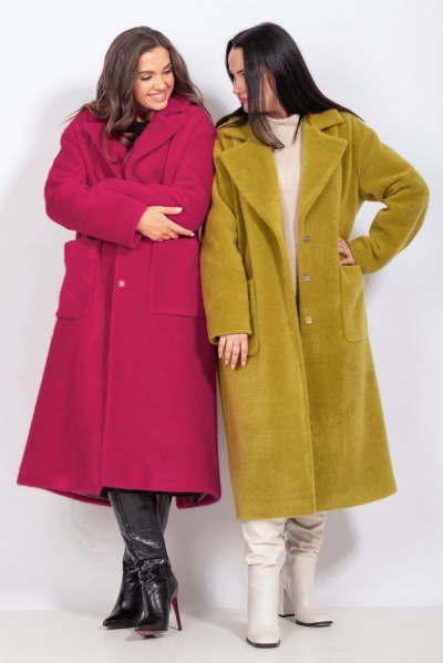 Пальто Mislana С854 олива - фото 7