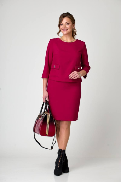 Блуза, юбка Taita plus 2228/2 бордо - фото 7
