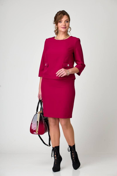 Блуза, юбка Taita plus 2228/2 бордо - фото 5