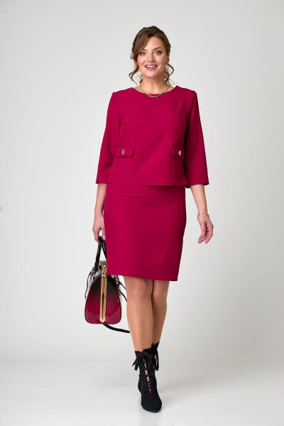 Блуза, юбка Taita plus 2228/2 бордо - фото 2